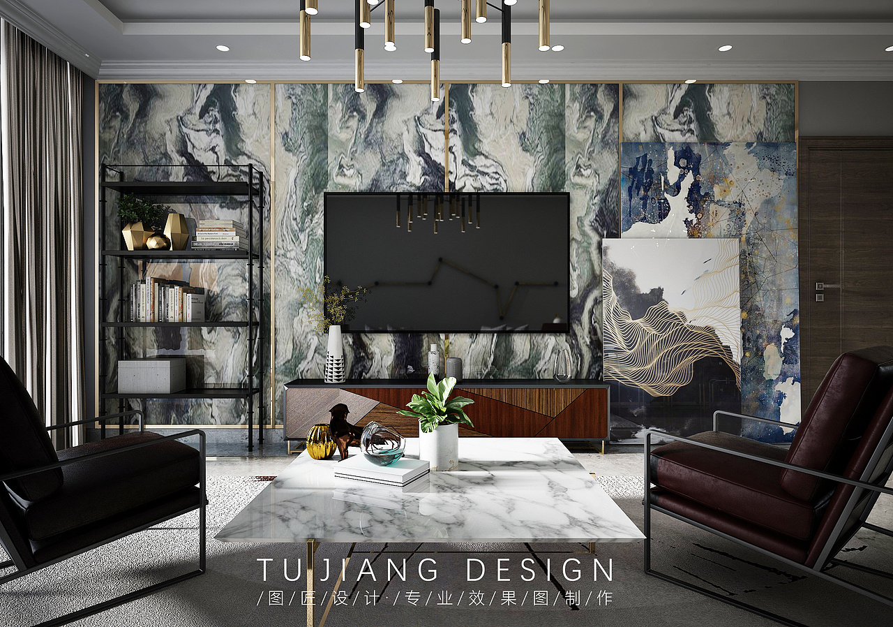 现代轻奢风格装饰一般都是使用现代软元素来装饰出来的