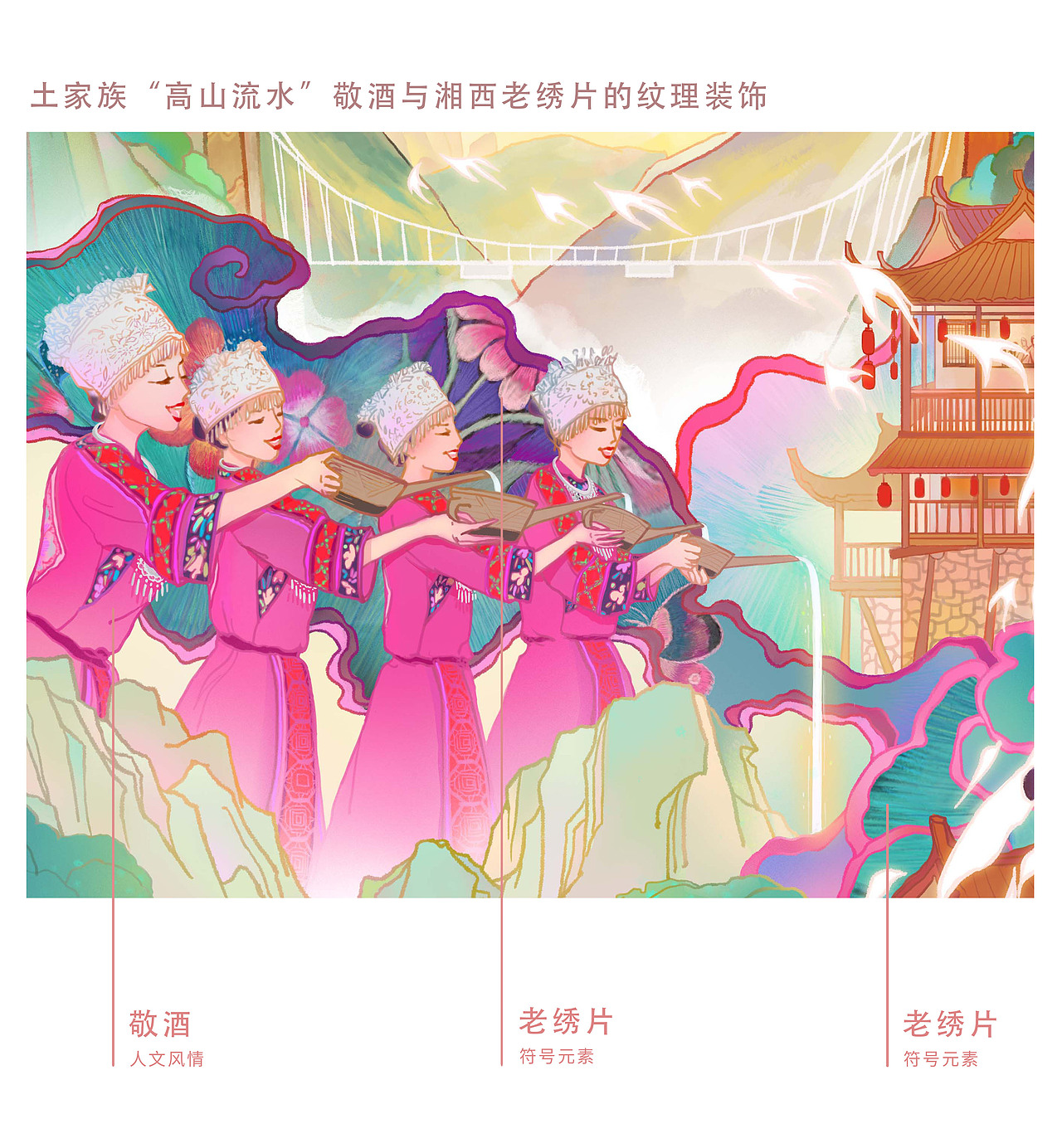 国风插画 | 城市印象之“魅力张家界”（图ZMzQxNzI5NDU2） - 商业插画 - 站酷设计师石榴LIRIS原创素材 - 站酷ZCOOL