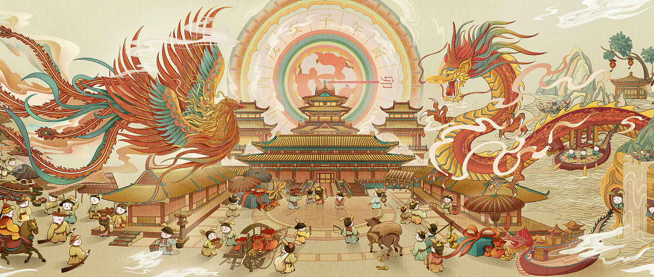 插画|卯兔迎春图|2023年兔年贺新春