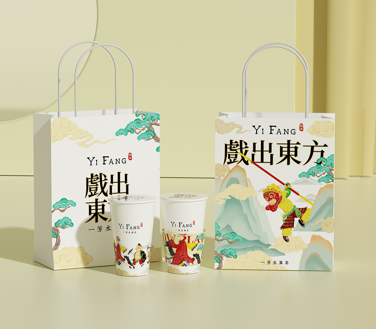 一芳台湾水果茶“戏出东方”包装设计（图ZMzU2NjQwNDg0） - 包装 - 站酷设计师朝鹿文化品牌设计原创素材 - 站酷ZCOOL