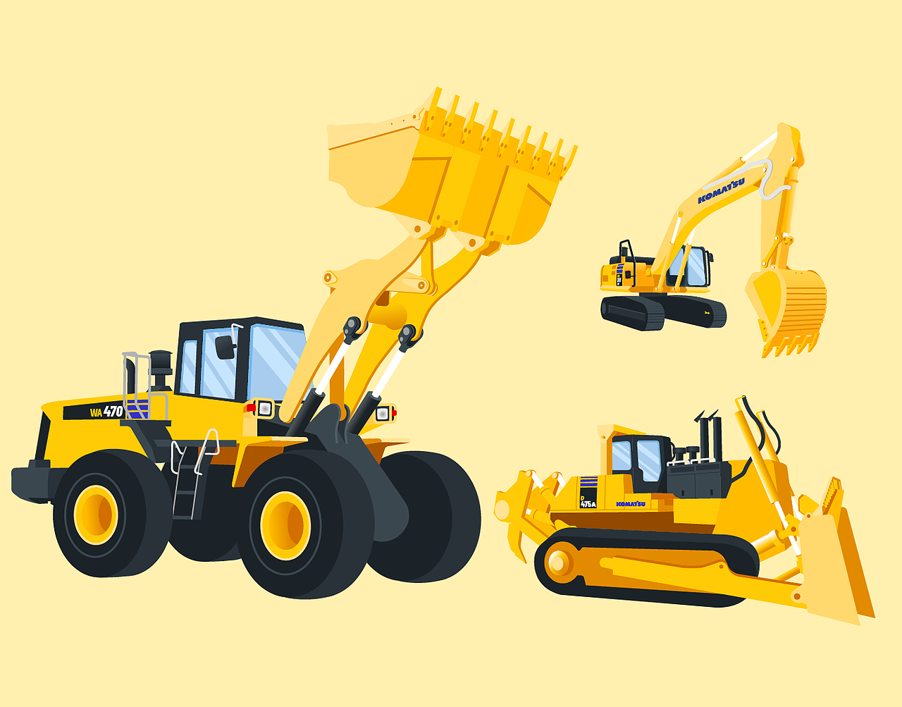 小松(中国)KOMATSU机器矢量插画