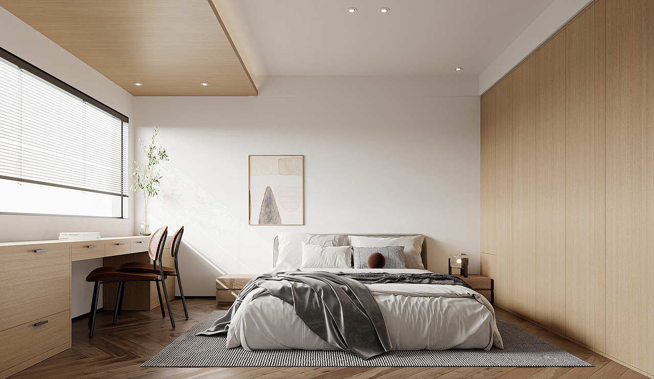 现代原木风格工作图