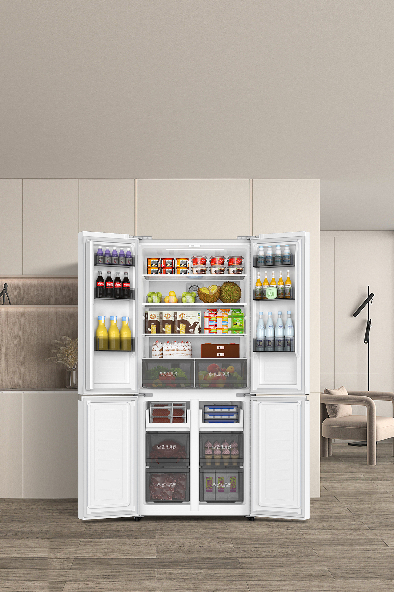 部分冰箱洗衣机场景渲染（图ZMzQwMDY1MjM2） - 电商 - 站酷设计师第六只羊原创素材 - 站酷ZCOOL