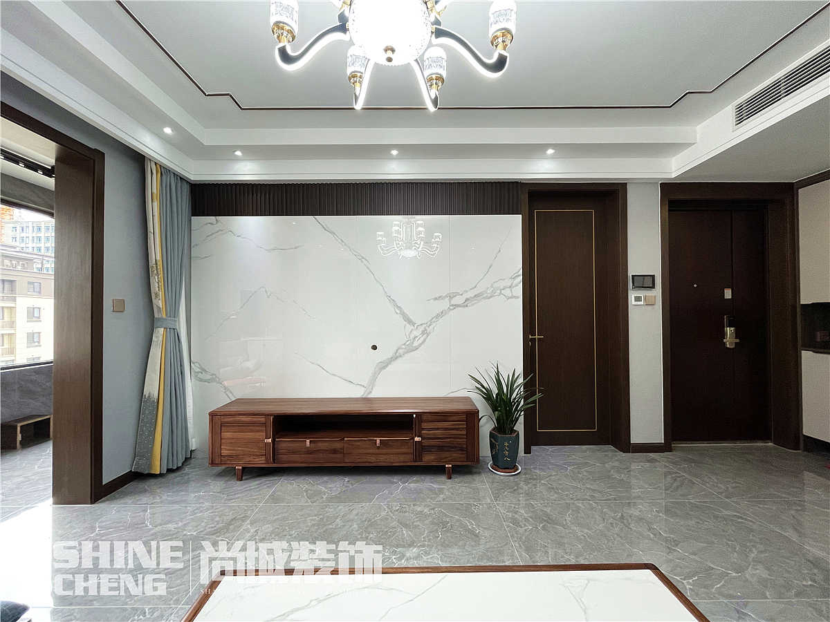 泰安吾悦华府小区134平新中式风格装饰设计实景案例（图ZMzEyODMzMDY0） - 家装设计 - 站酷设计师泰安尚城装饰原创素材 - 站酷ZCOOL