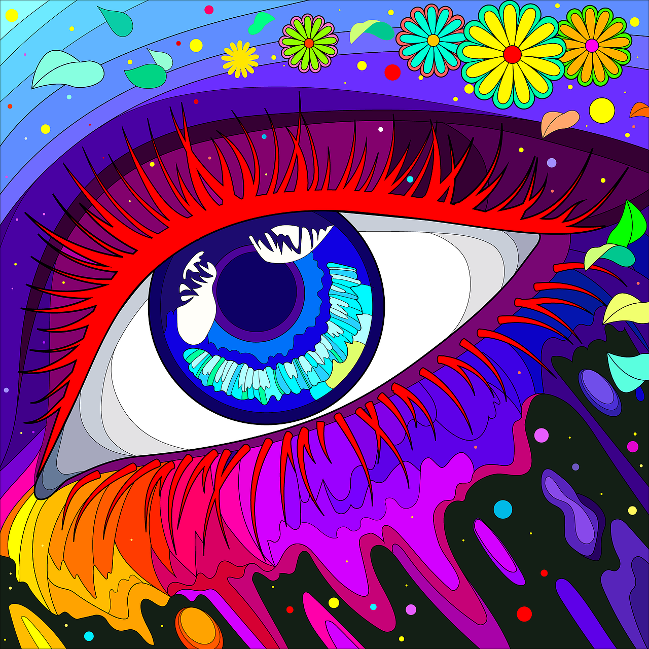 填色游戏插画-局部合集-嘴巴-眼睛-手