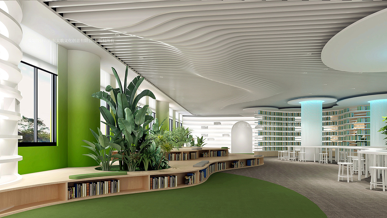 云世界实验小学图书馆设计（图ZMzI2MjM0NTI4） - 商业空间设计 - 站酷设计师太歌创意原创素材 - 站酷ZCOOL