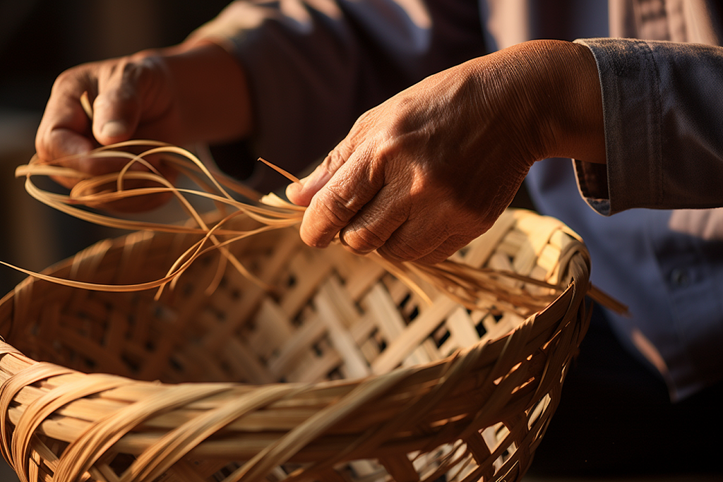 设图网|传统手工编制工艺摄影图