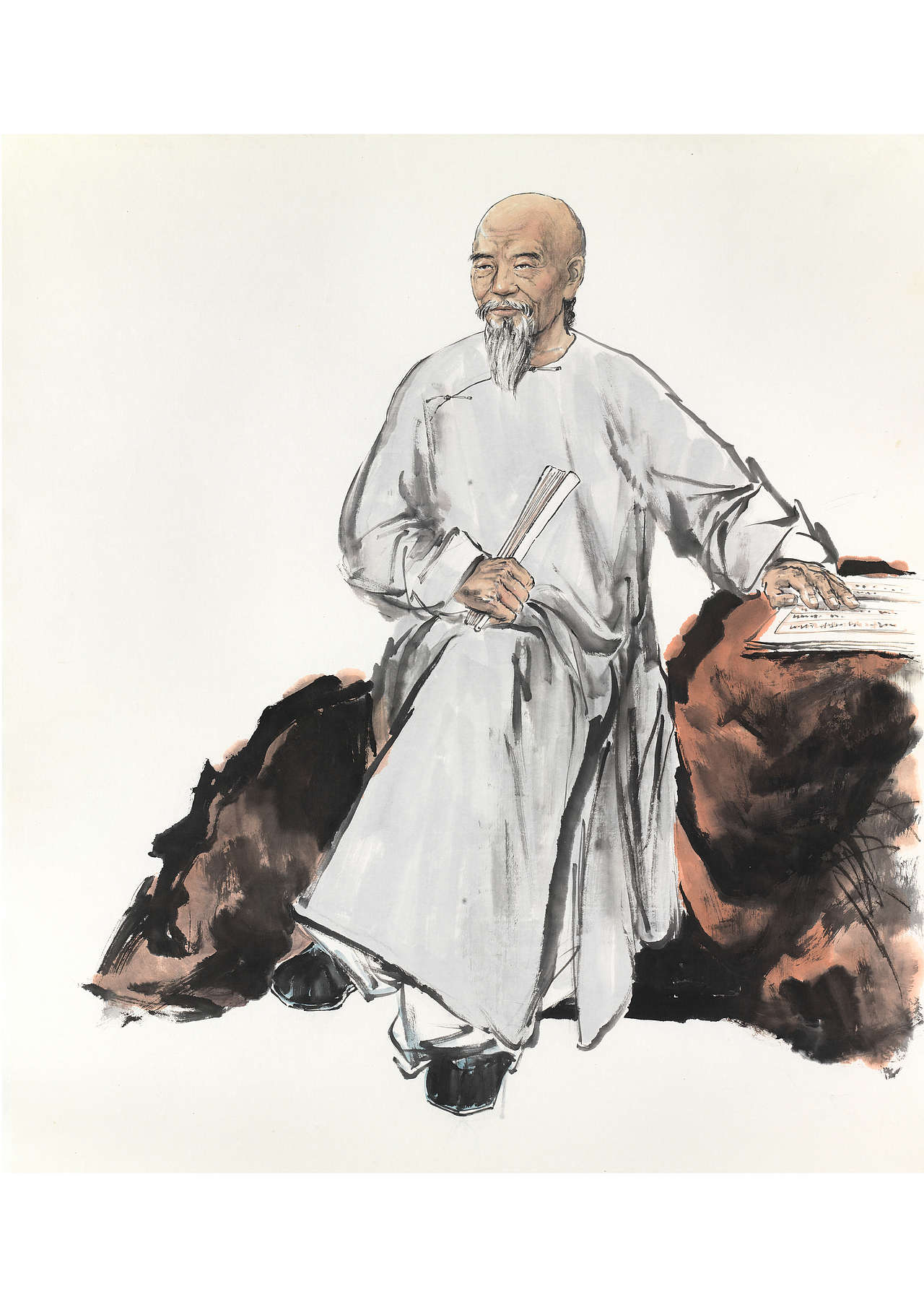 单人像之一陈澧写意国画创作完成稿