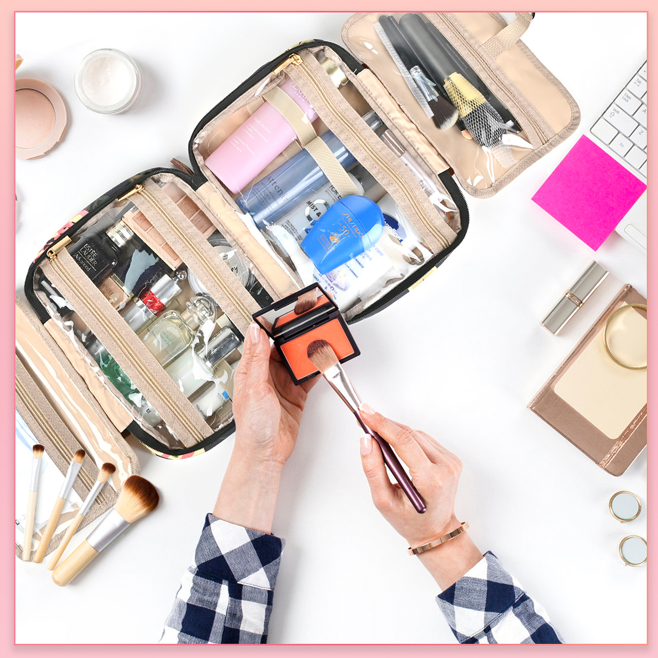 牡丹花旅行洗漱包