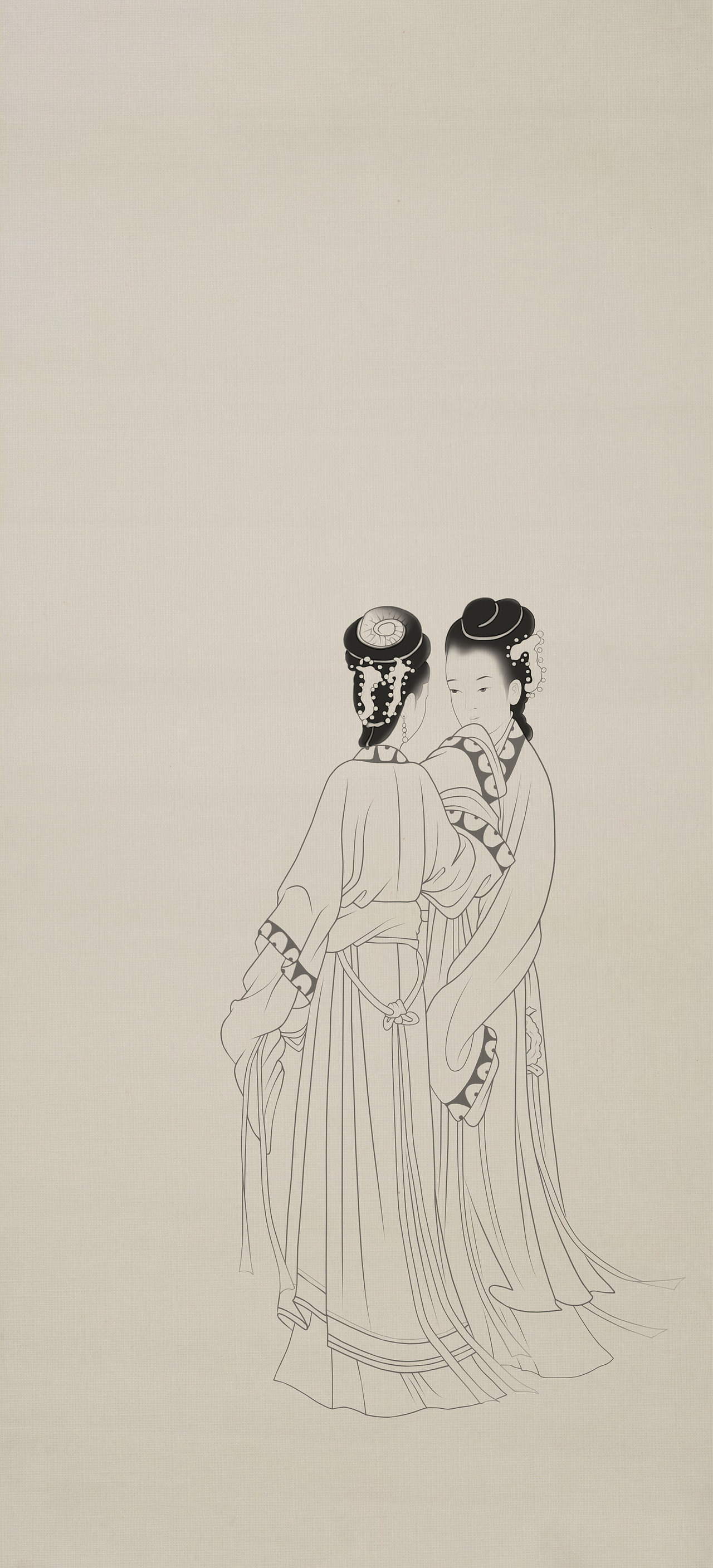 仿古工笔画仕女图《美人游春图》（图ZMzA3OTY2MTY4） - 绘画 - 站酷设计师创e派原创素材 - 站酷ZCOOL