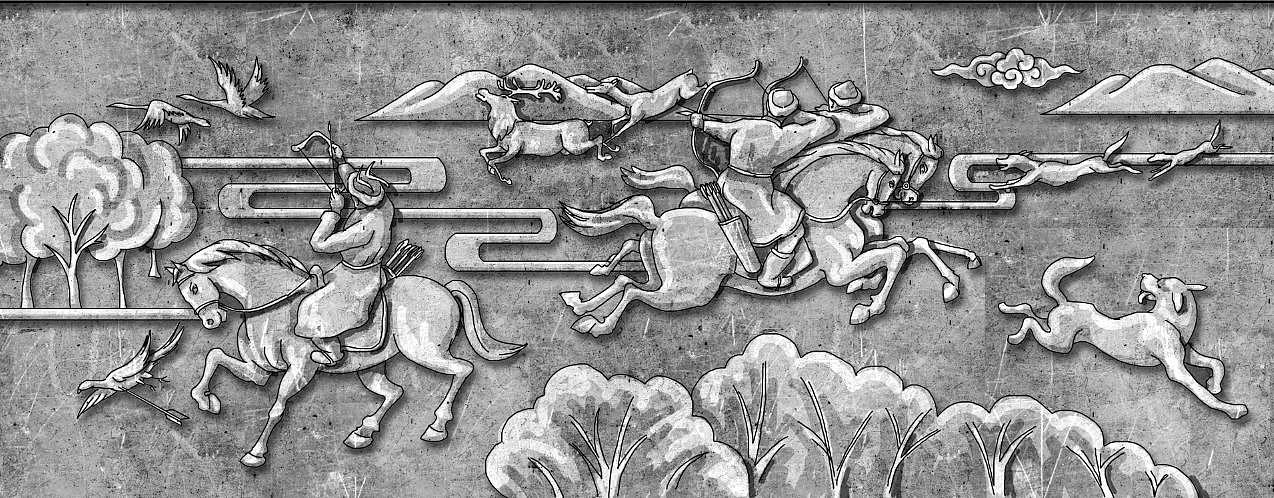 骑射浮雕设计方案