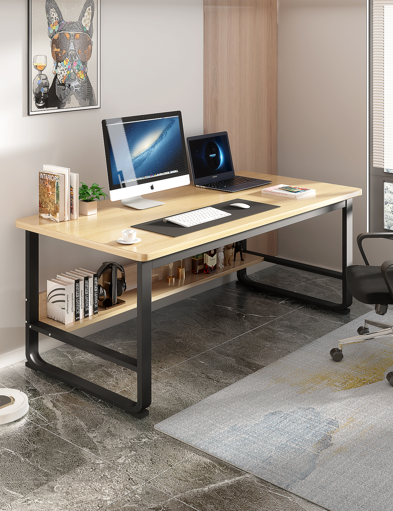 电脑桌建模渲染