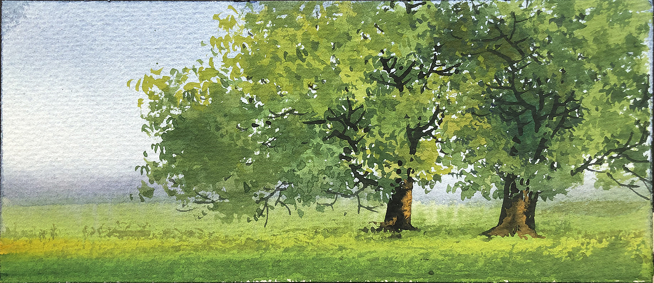 水彩风景——春天的思绪_孙小良的水彩画-站酷zcool