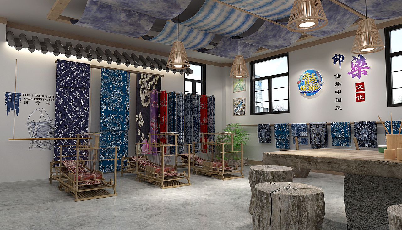非遗文化展厅设计3d效果图