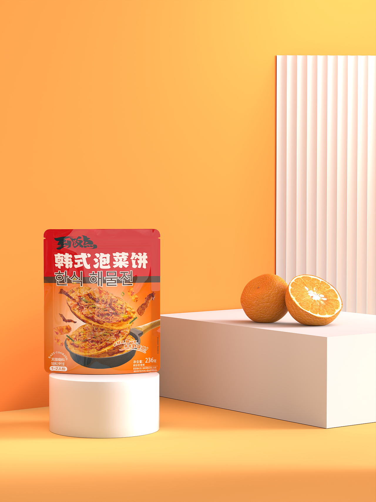 韩式海鲜煎饼/泡菜煎饼包装设计