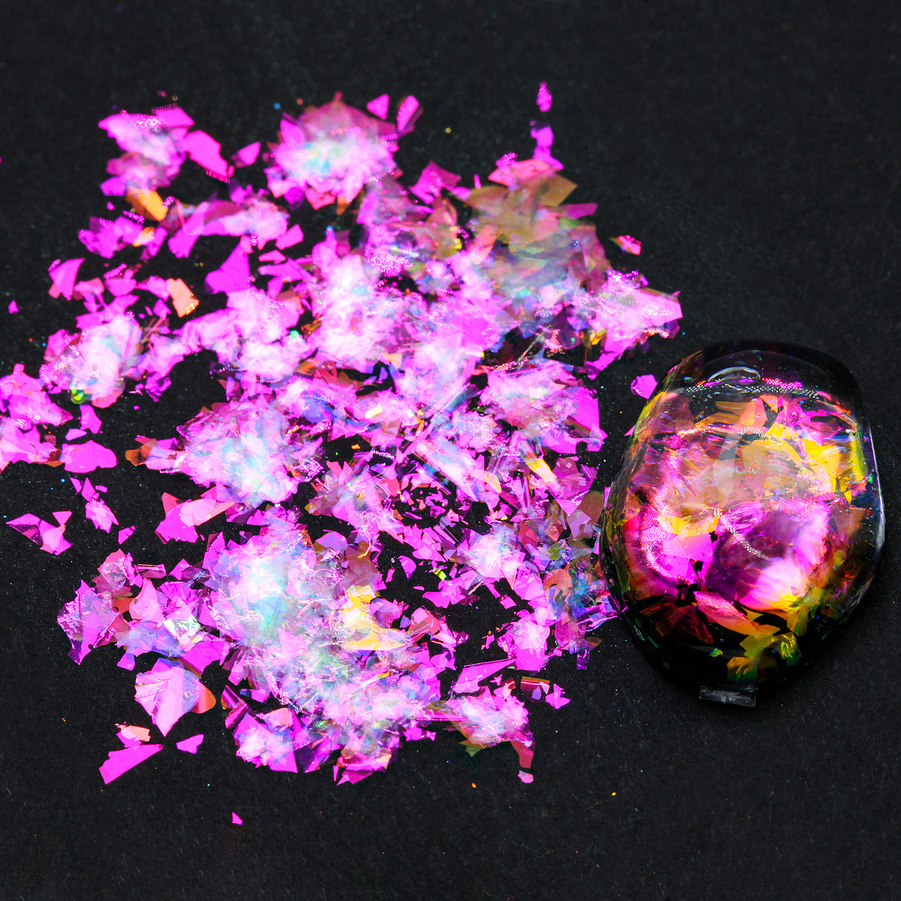 粗片极光变色龙彩妆渐变美妆美甲原料粉拍摄