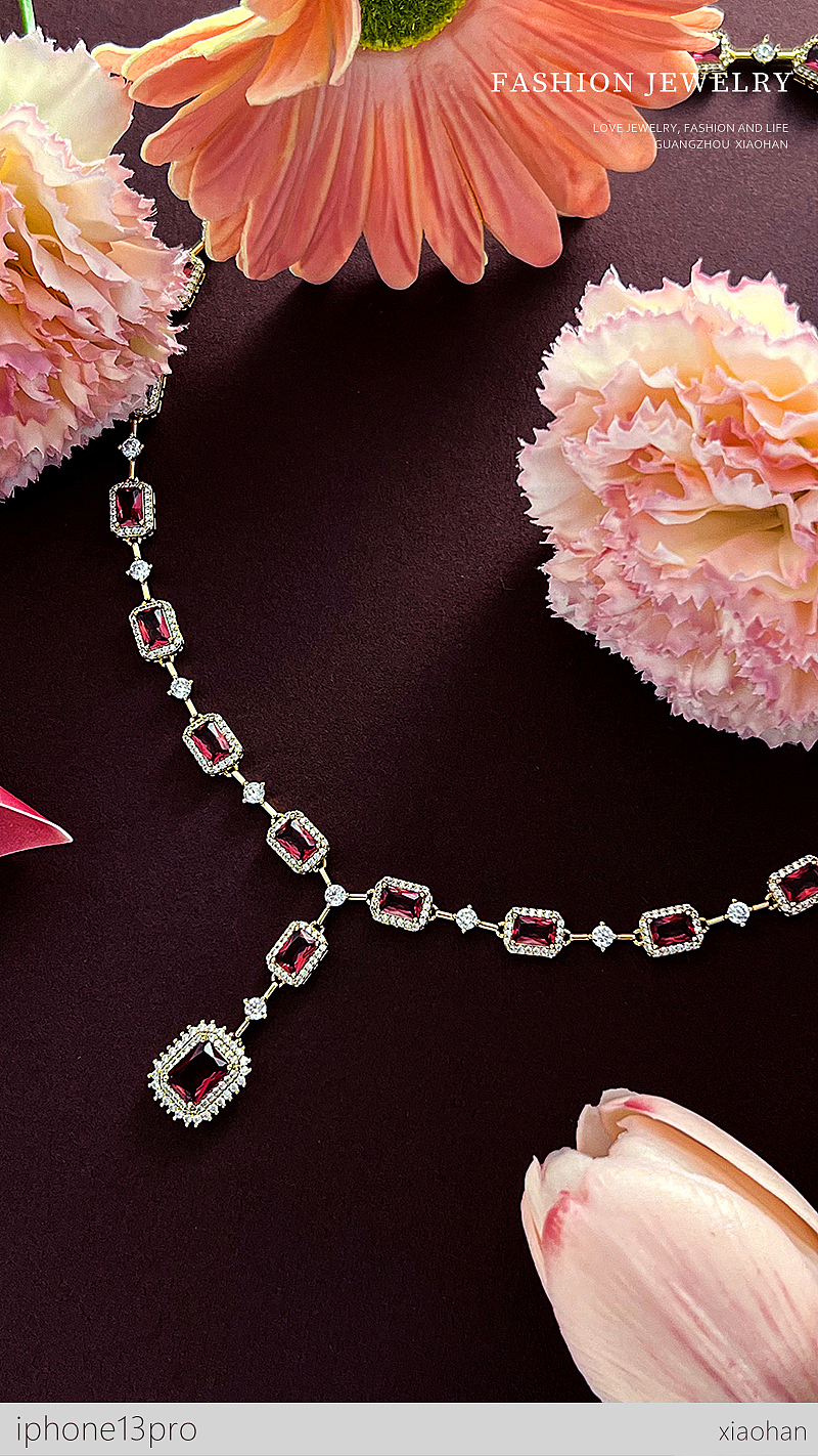 手机摄影 珠宝首饰手机拍摄 母亲节首饰 红宝石项链（图ZMzY4OTE1MzEy） - 产品摄影 - 站酷设计师广州小韩原创素材 - 站酷ZCOOL