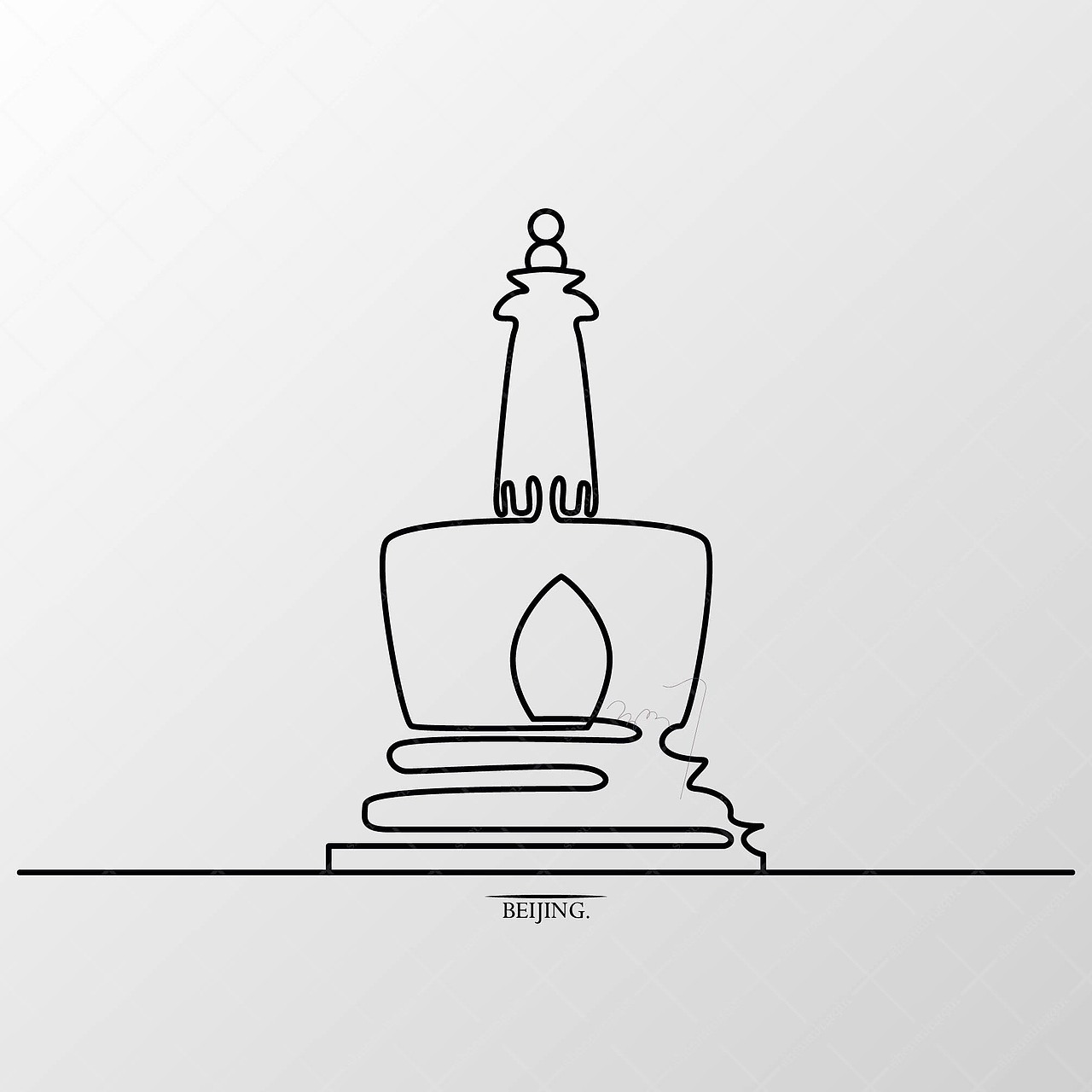 北京插画,北京地标建筑插画.