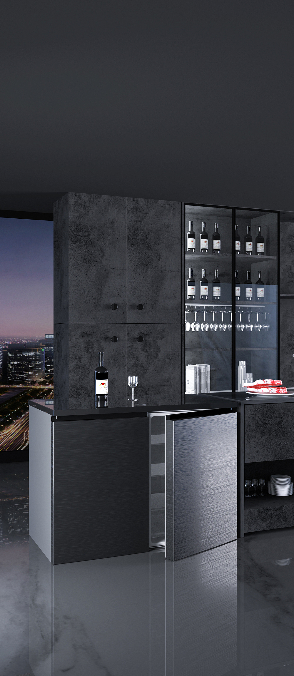 康佳卧式冷柜三维渲染产品详情页