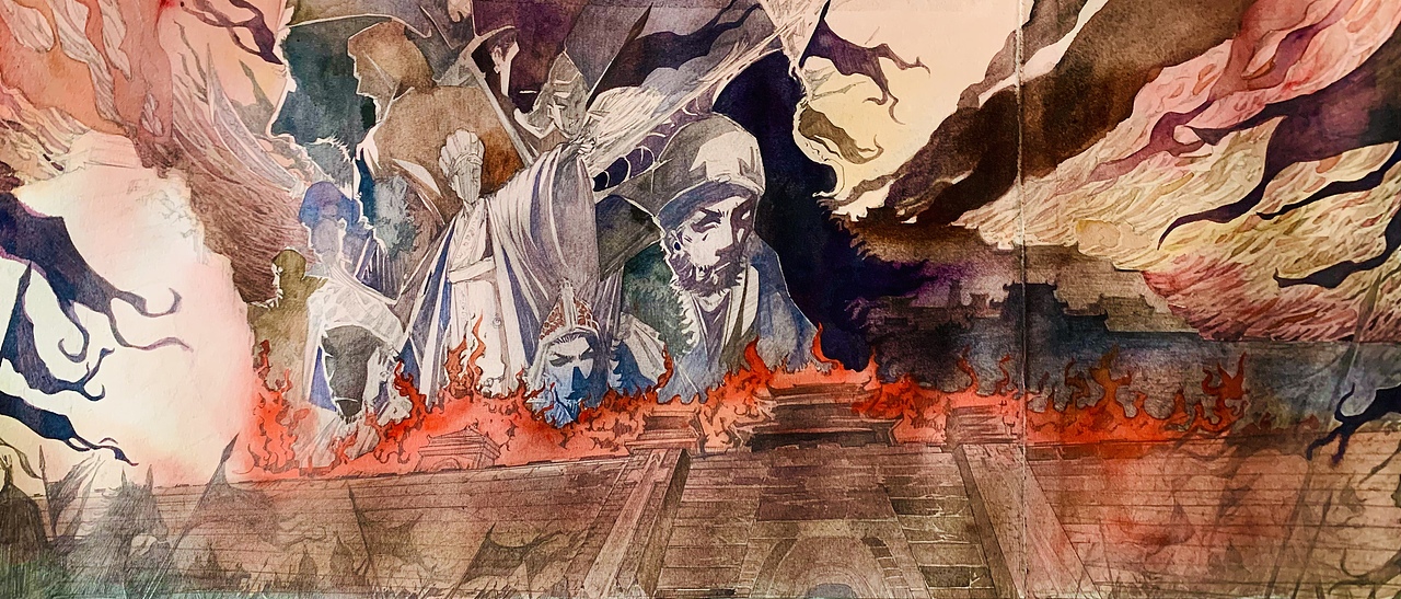 新华文轩x武侯祠《三国演义》礼盒封面插图设计（图ZMzM3NzQyNzgw） - 绘本 - 站酷设计师妥妥toto原创素材 - 站酷ZCOOL