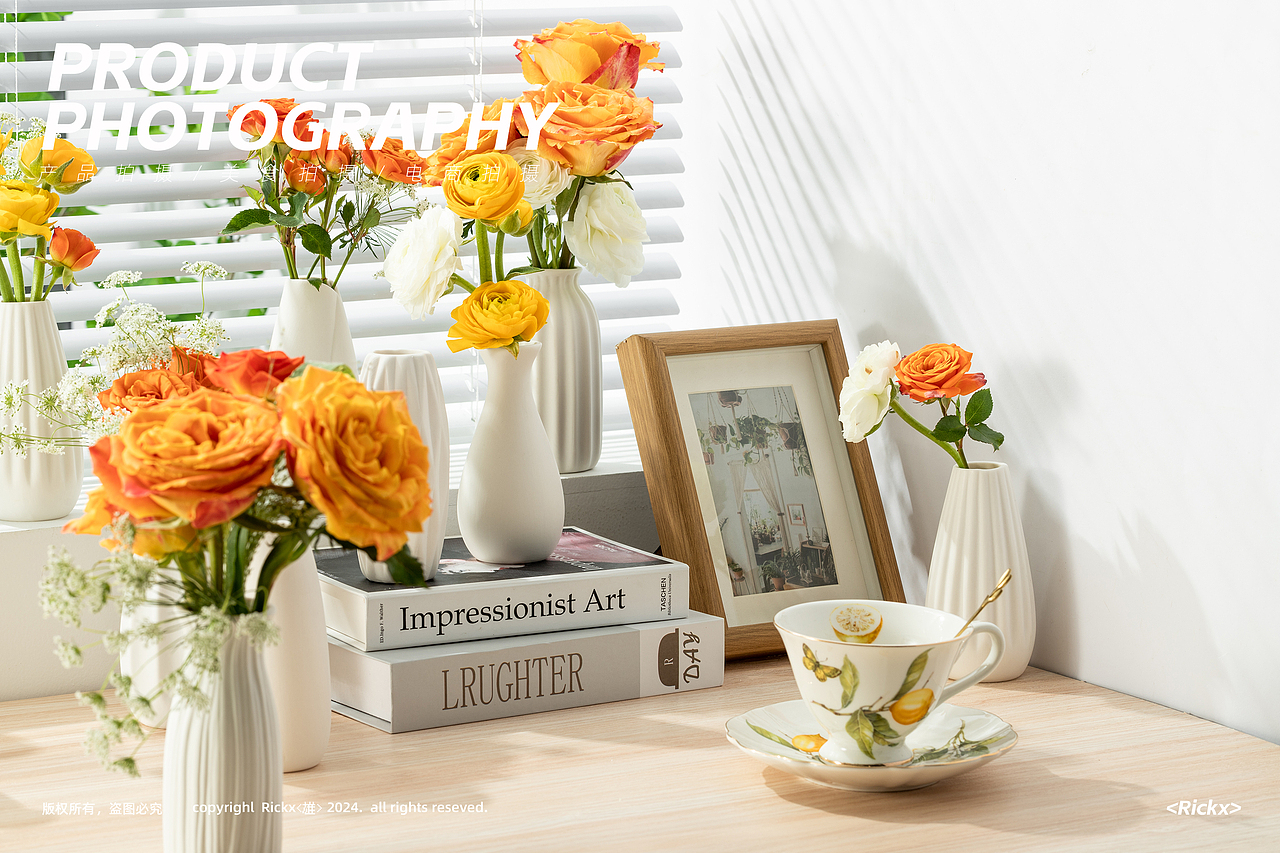 亚马逊产品拍摄-10pcs白色陶瓷花瓶