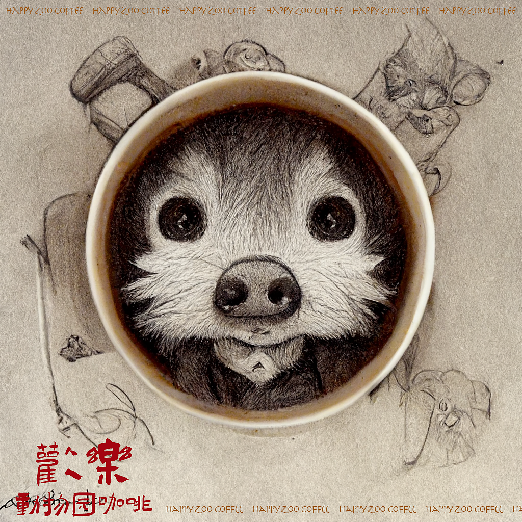 快乐动物园咖啡（图ZMzIxMzg2ODY0） - 商业插画 - 站酷设计师痞神仙ImPi原创素材 - 站酷ZCOOL
