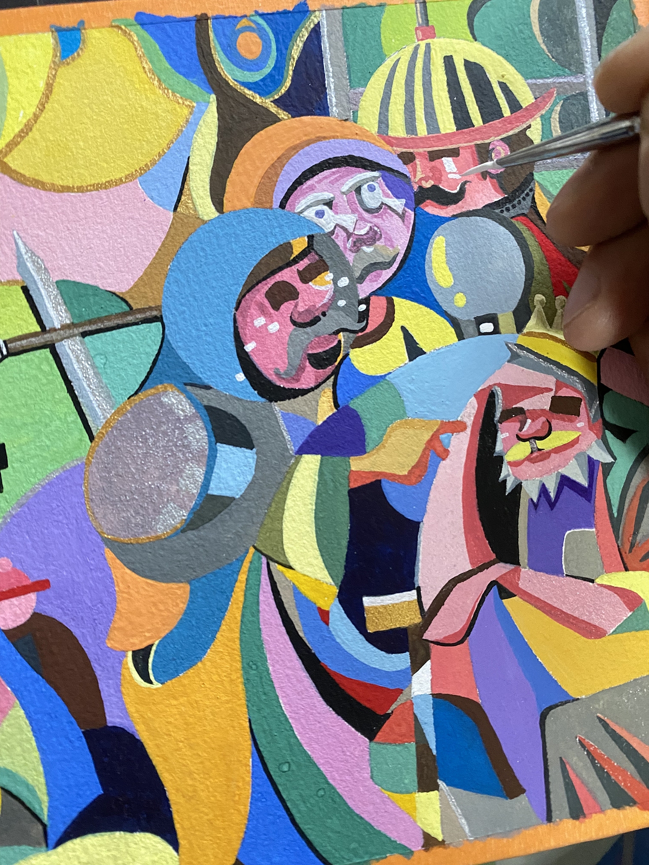 一脸愁容的正是以为老国王,原因是潘多拉将魔盒被打开,释放出人世间的所有邪恶,包括贪婪、虚伪、诽谤、嫉妒、痛苦等。