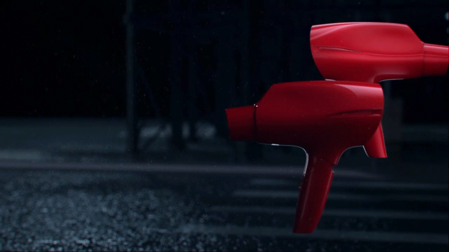 C4D 吹风筒与拉法拉利跑车联名/动态视频