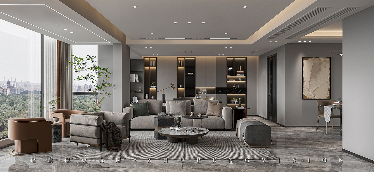 现代风格丨武汉祝鹏视觉表现（图ZMzMxOTM2OTY0） - 家装设计 - 站酷设计师流光易断原创素材 - 站酷ZCOOL