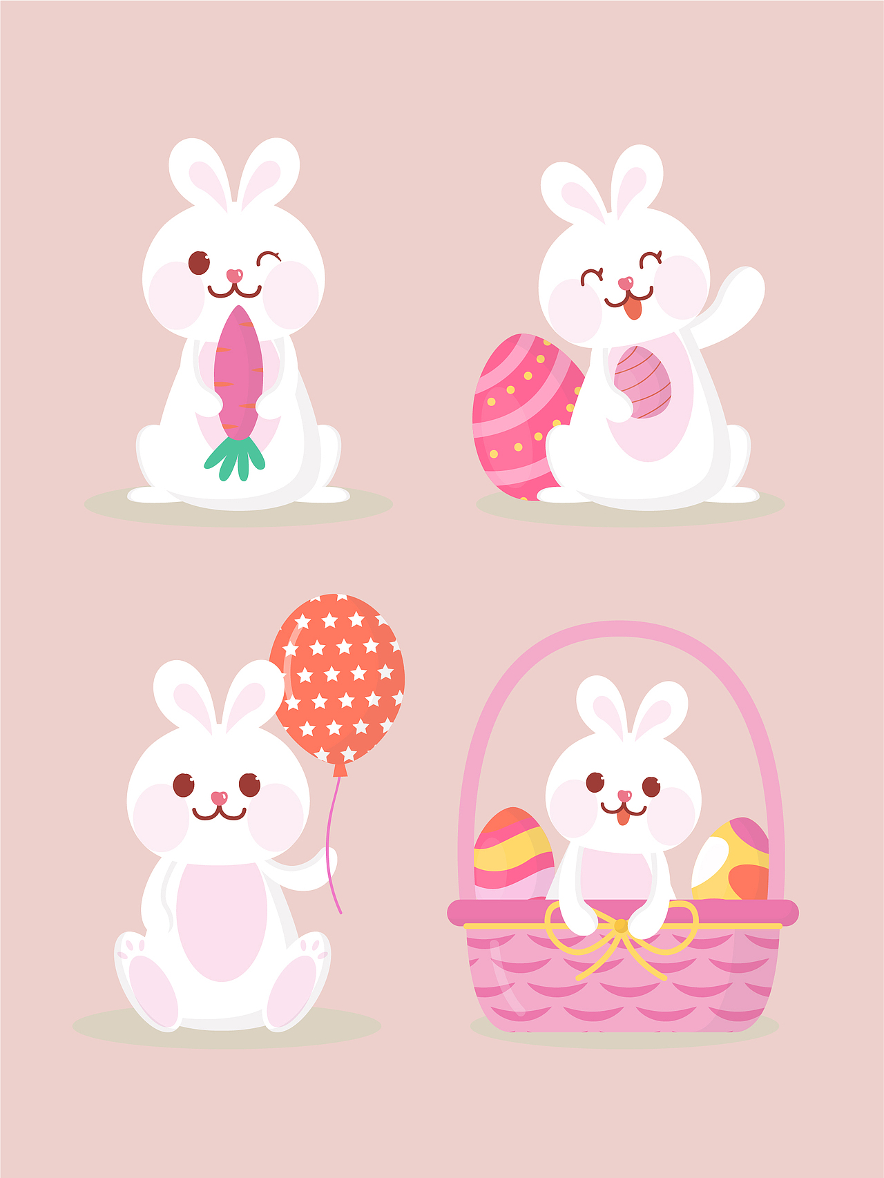 兔子贴纸手账贴纸卡通可爱插画