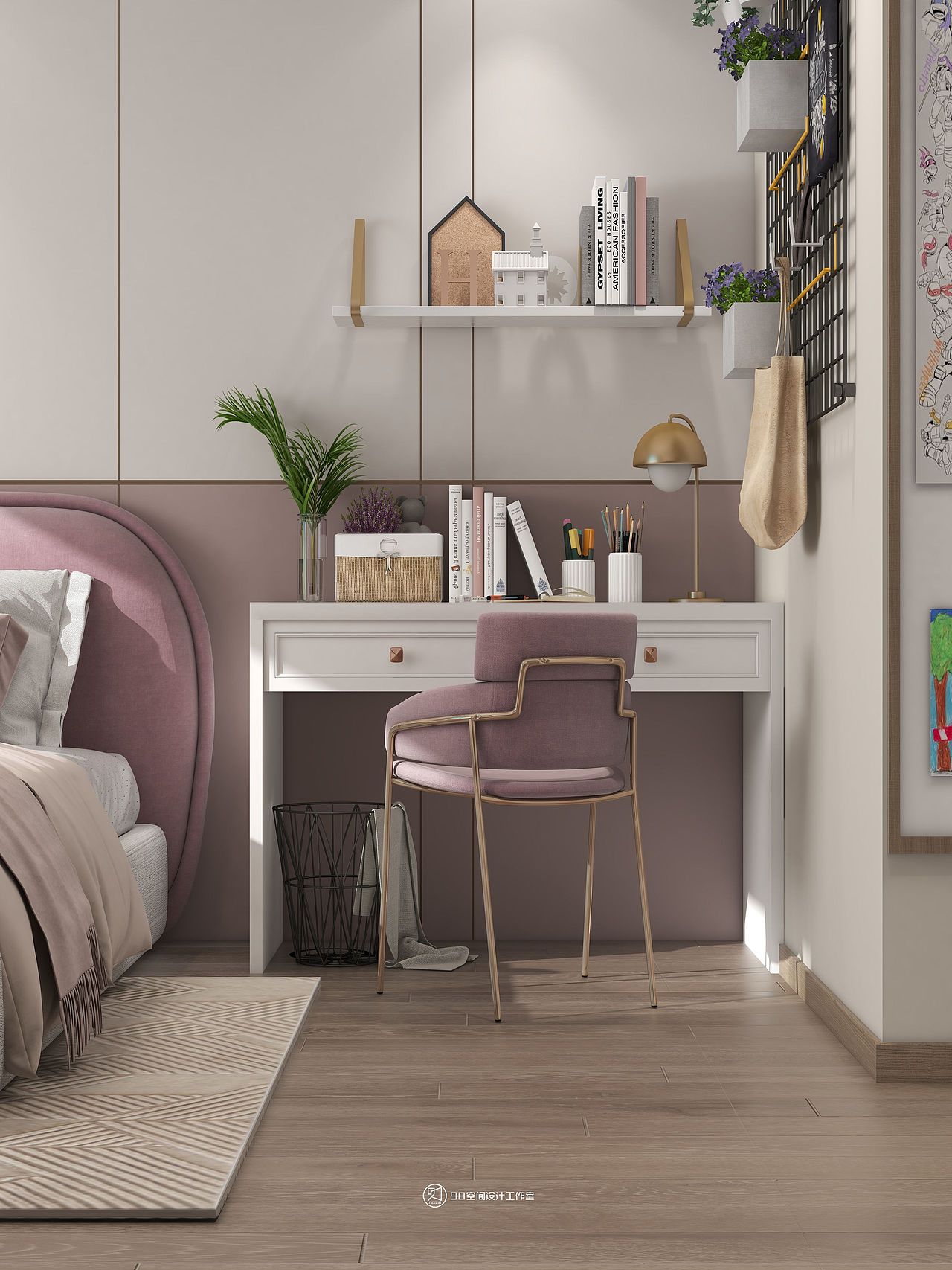 90空间设计∣260㎡,对称布局+水墨画搭配出的中式浪漫