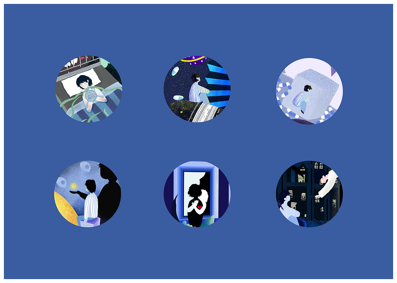 黎明之前插画设计（抑郁症原创插画设计）（图ZMzAxNTIwMTY4） - 绘本 - 站酷设计师橙小皮原创素材 - 站酷ZCOOL