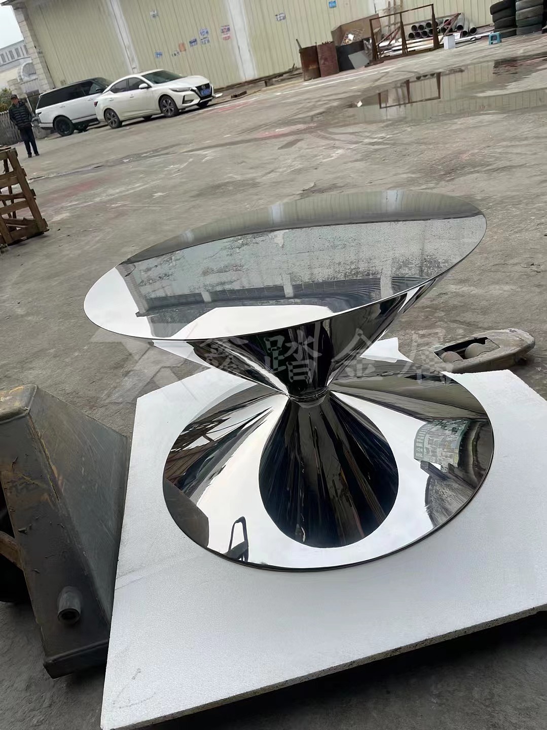 镜面不锈钢茶几 不锈钢茶台 沙漏造型不锈钢茶几