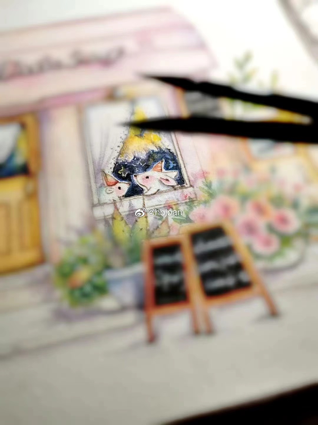 水彩插画小店铺系列二《清风街》（图ZMzYwNzM1MTA4） - 商业插画 - 站酷设计师hbjoan原创素材 - 站酷ZCOOL