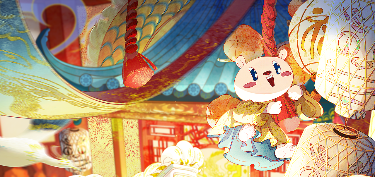 细节展示(挂在绳子上荡秋千的火火)