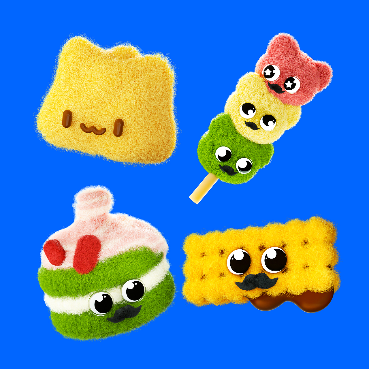 甜品家族-C4D毛毡（图ZMzMzODU1MjIw） - 其他三维 - 站酷设计师大狐果原创素材 - 站酷ZCOOL