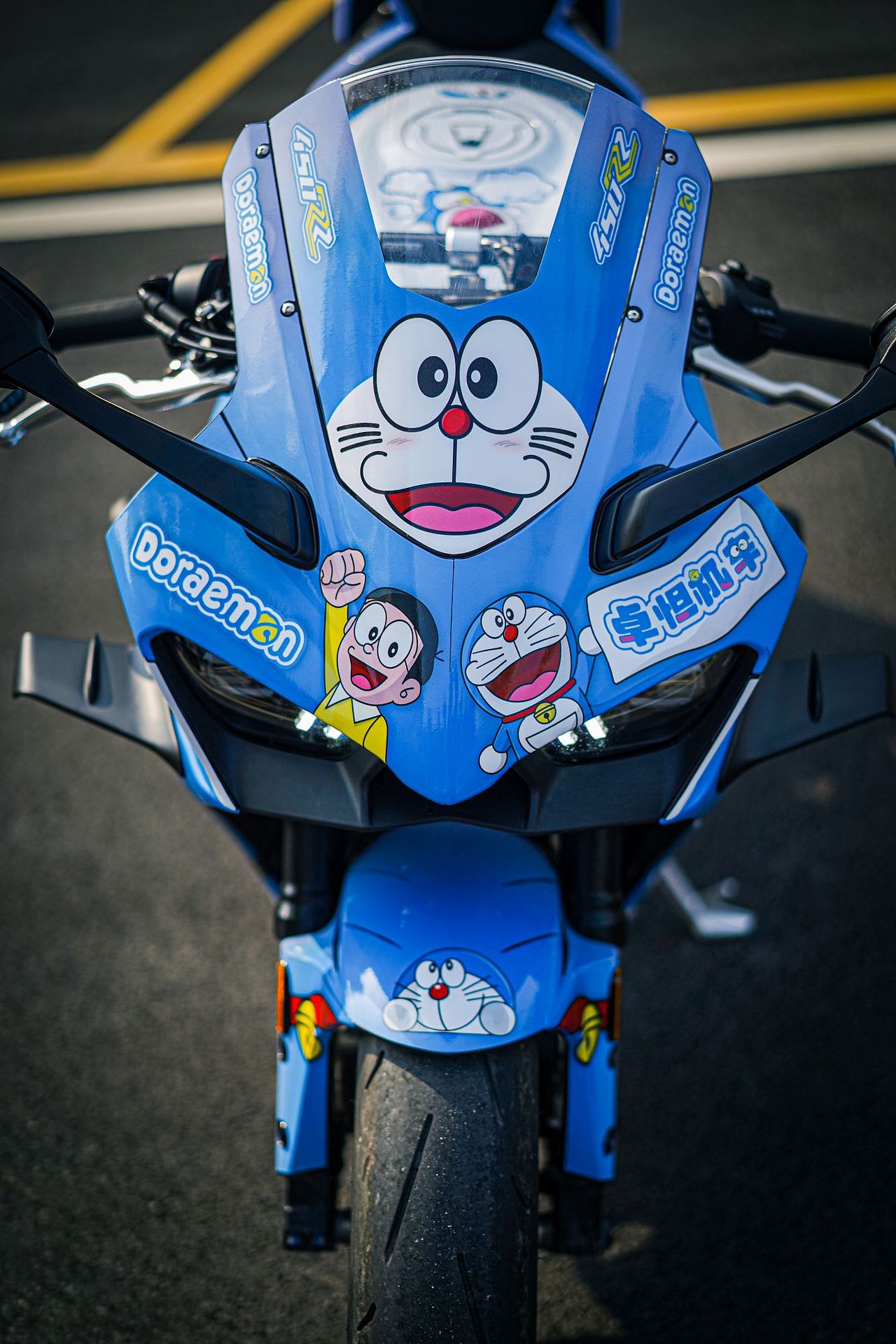 凯越机车450RR哆啦A梦定制涂装案例分享