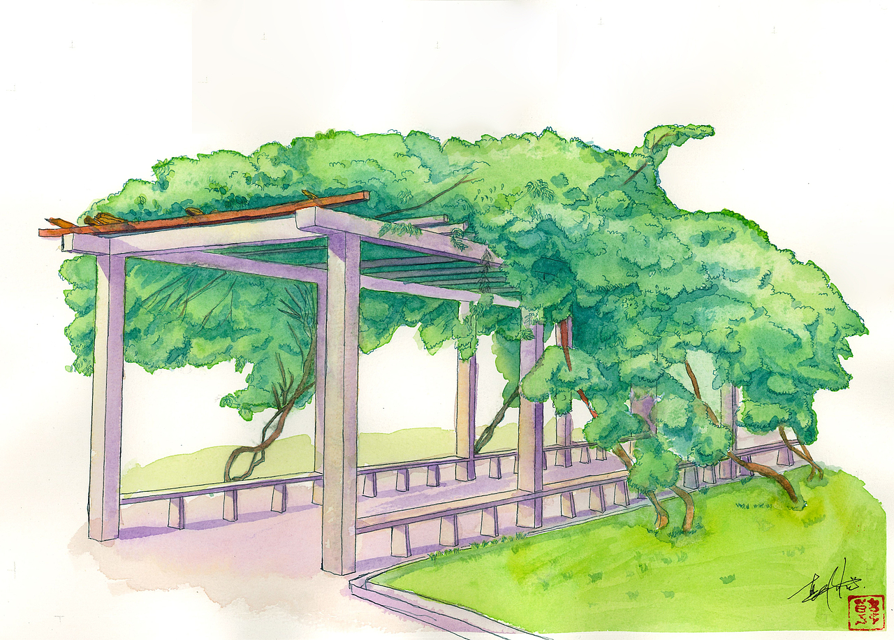 贵州师范大学求是学院 校园水彩手绘（图ZMzM5Njc5NTA4） - 创作习作 - 站酷设计师StephenHXX原创素材 - 站酷ZCOOL