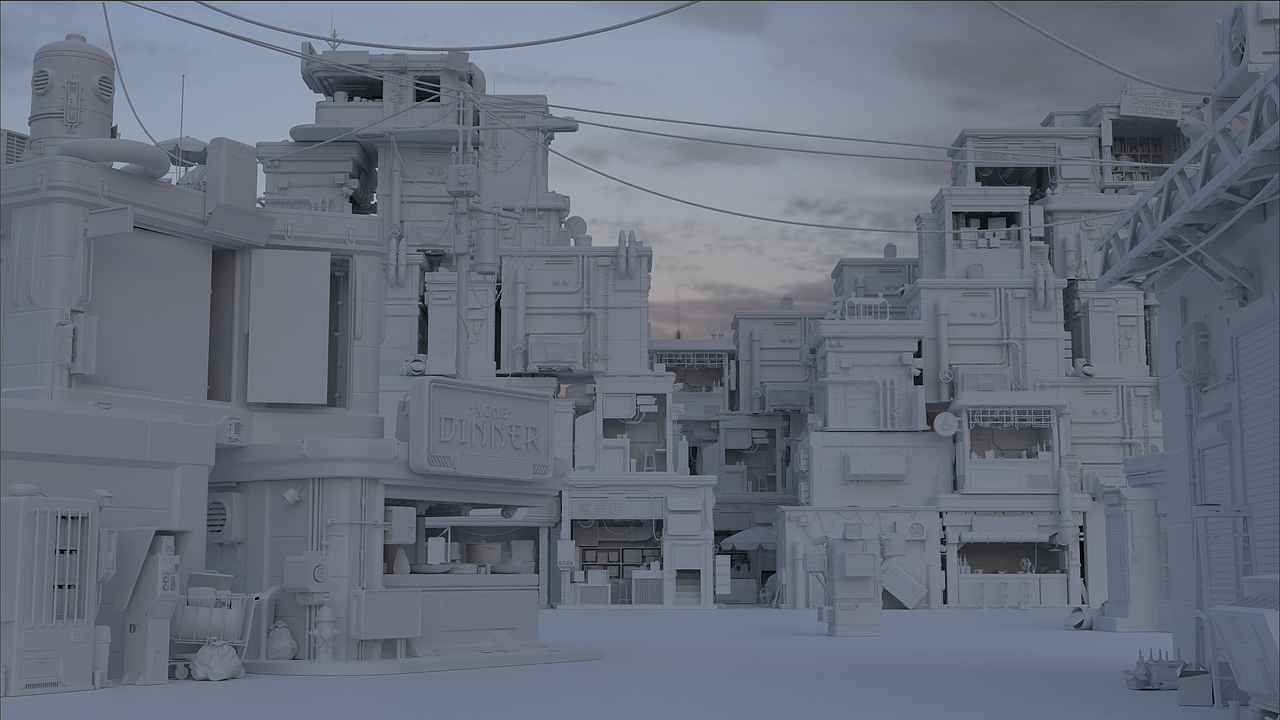CyberStreet赛博朋克街道 三维场景制作（图ZMjk5MDI4Njgw） - 场景 - 站酷设计师是鱼小饼子啊原创素材 - 站酷ZCOOL