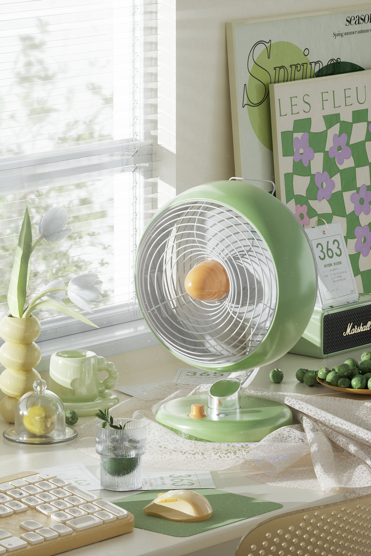 小清新风扇场景渲染-练习