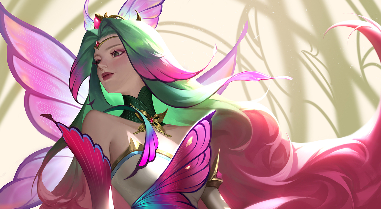 英雄联盟萨洛芬妮花仙子同人插画