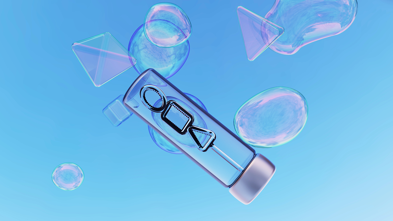 材料上使用玻璃瓶身,透明PC的杆,铝制盖子,希望即便是吹泡泡的玩具,也可以是更长效的,而不是用完就丢,同时希望不使用时也可以是一件小摆件。
<br>