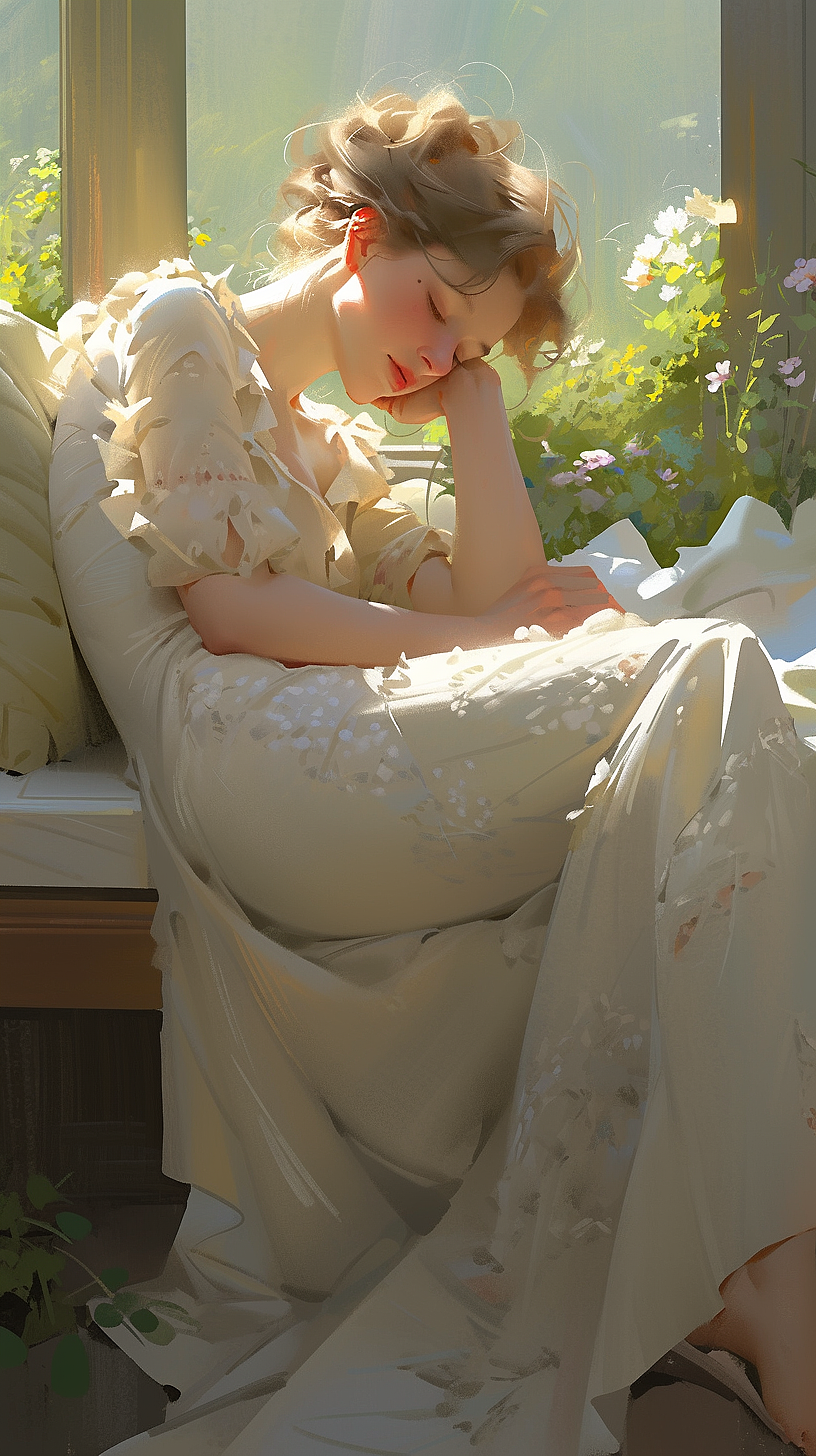 夏日午后，甜美的酣睡，让人不敢轻扰.（图ZMzQxMTQ5Njk2） - AI作品 - 站酷设计师玉二爷原创素材 - 站酷ZCOOL
