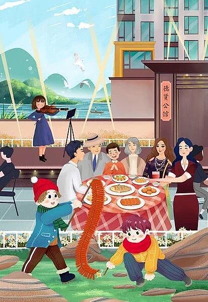 客案-贤德公馆&青岛 地产插画设计