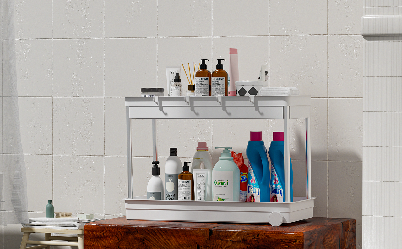 厨房置物架渲染