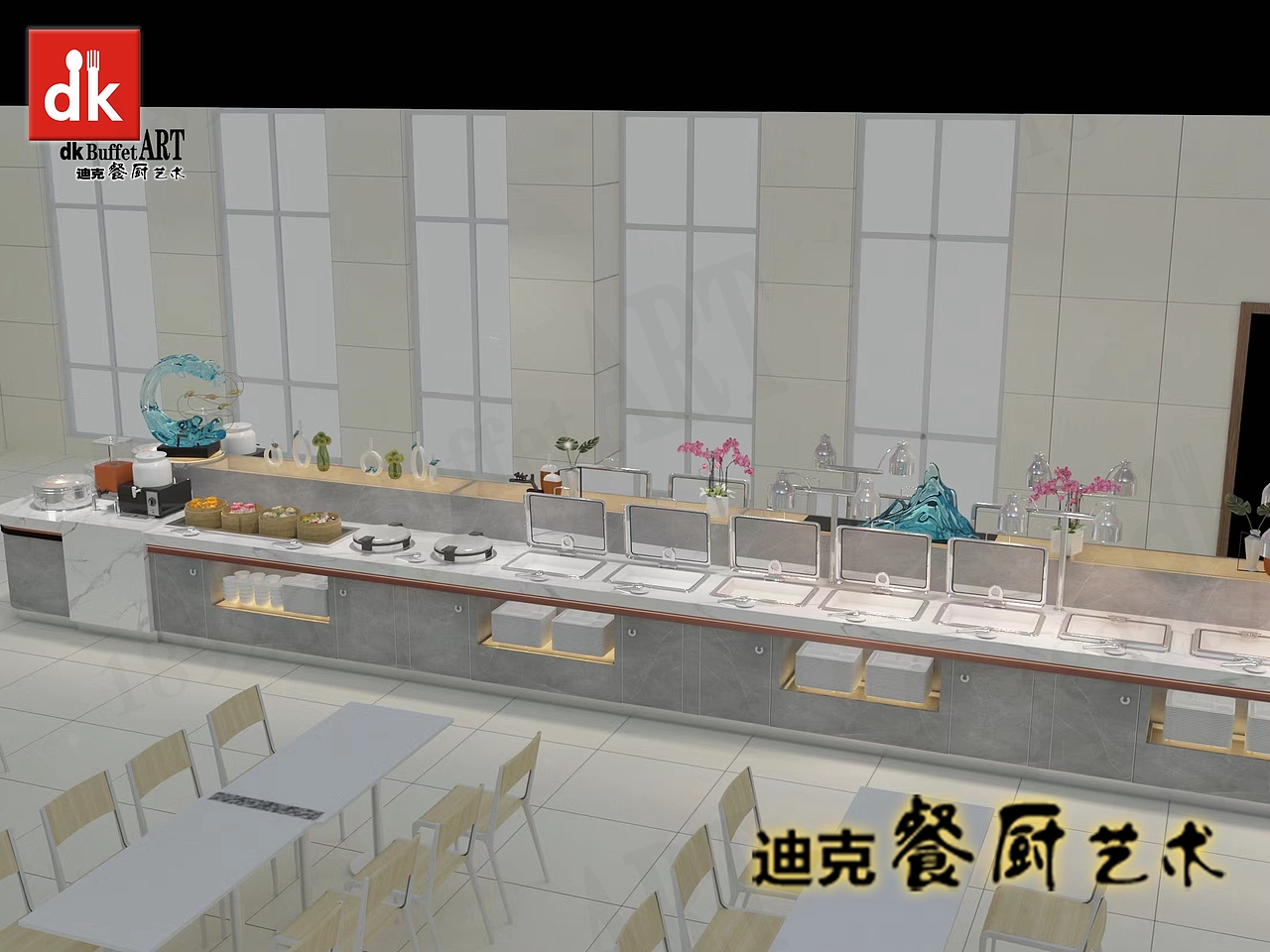 迪克餐厨设备 自助餐台 宴会厅折叠布菲台餐厅改造餐台