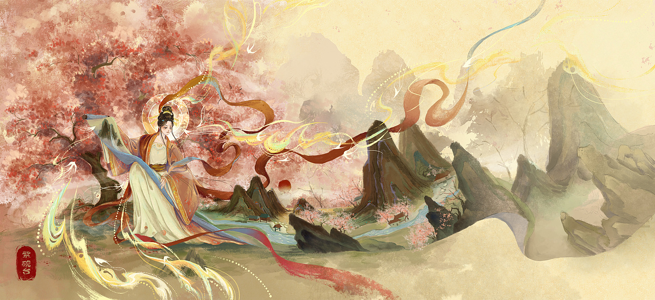 山海經(jīng) 后土（圖ZMzE2OTAxNTgw） - 商業(yè)插畫 - 站酷設計師紫硯臺原創(chuàng)素材 - 站酷ZCOOL