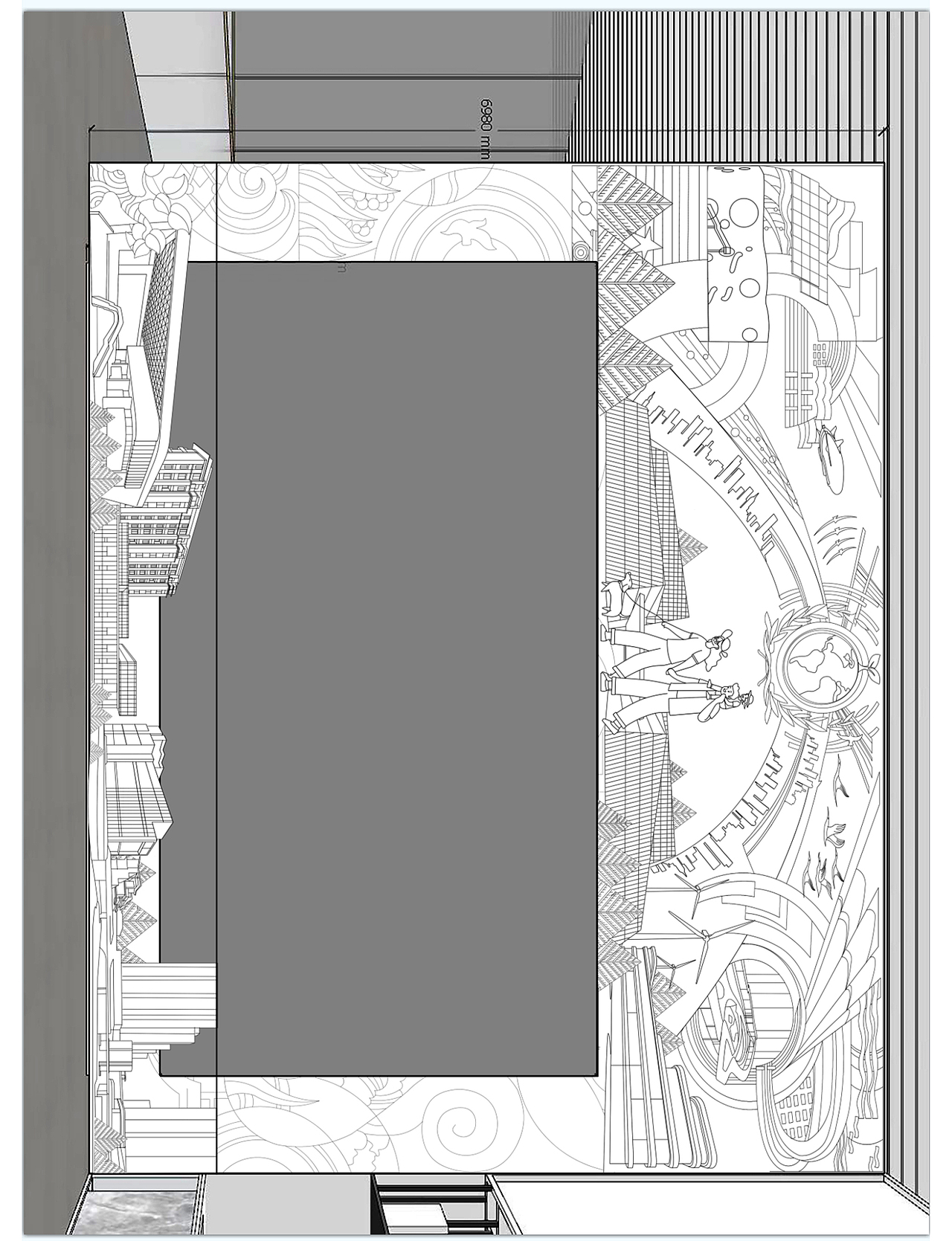 浮雕设计丨生态展厅