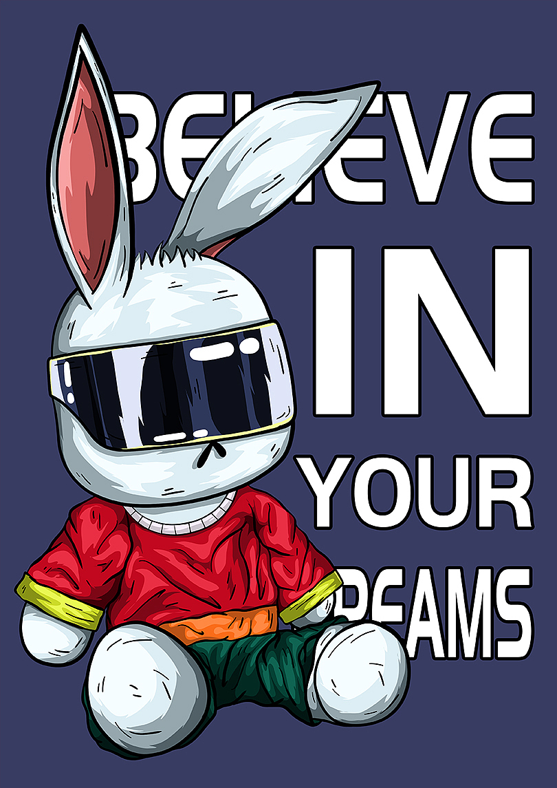 原创插画 潮牌兔子 带墨镜的兔子