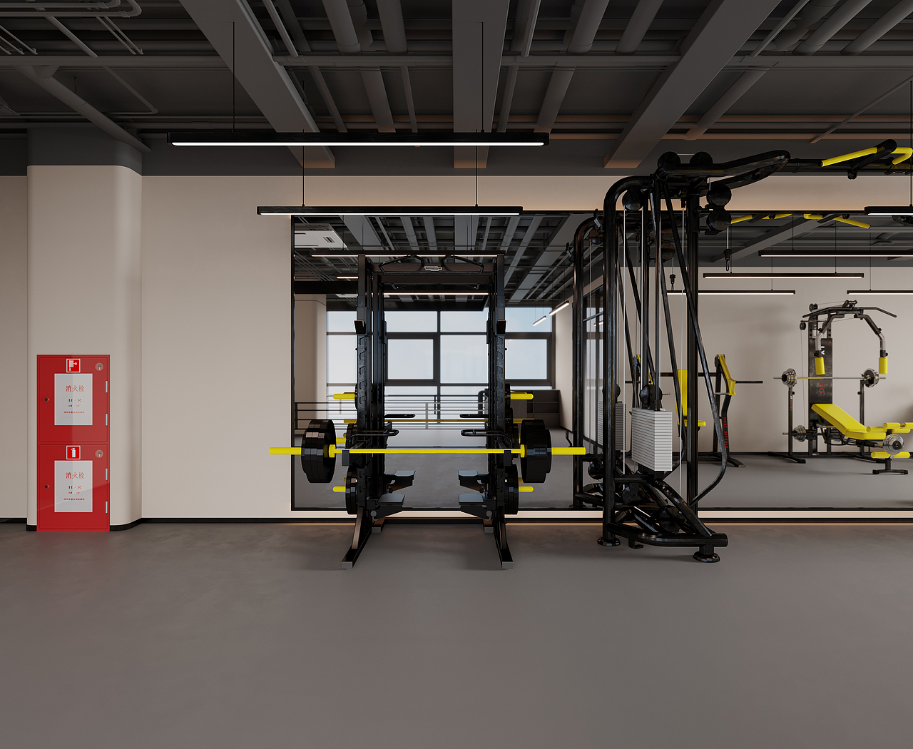 健身房案例（图ZMzY5Njc1NzM2） - 商业空间设计 - 站酷设计师白龙马效果图杨芸原创素材 - 站酷ZCOOL
